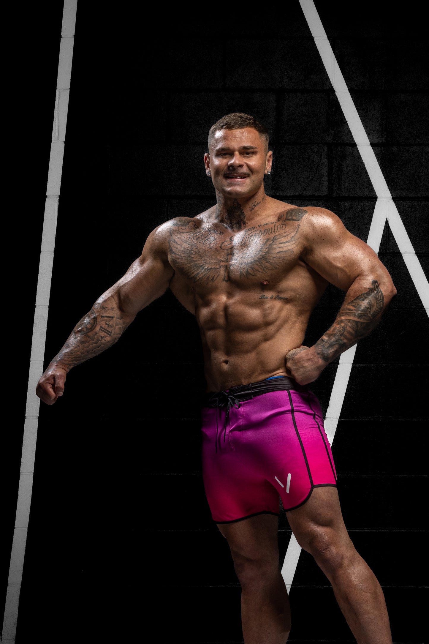 MEN'S PHYSIQUE SHORTS - PINK OMBRE