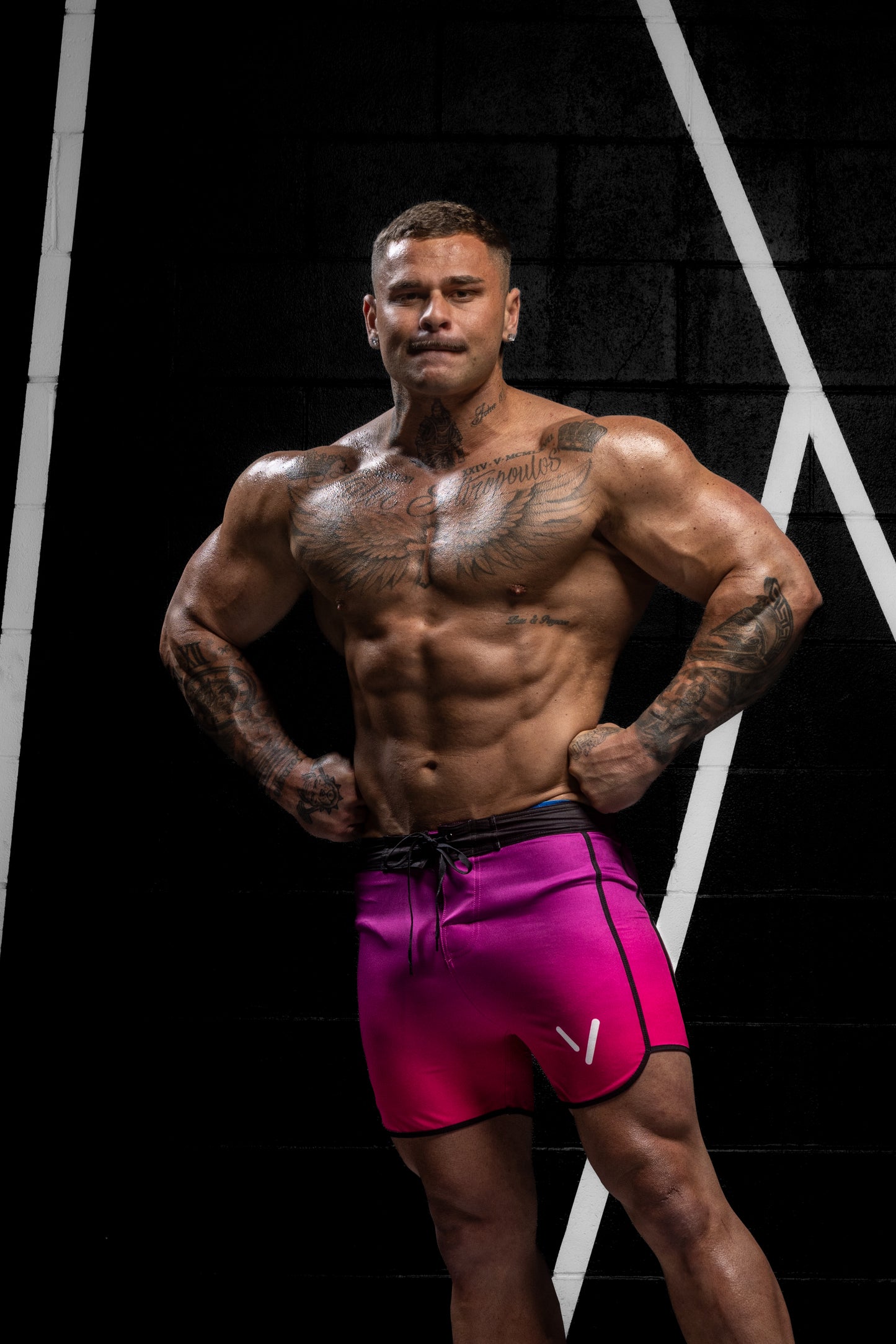 MEN'S PHYSIQUE SHORTS - PINK OMBRE