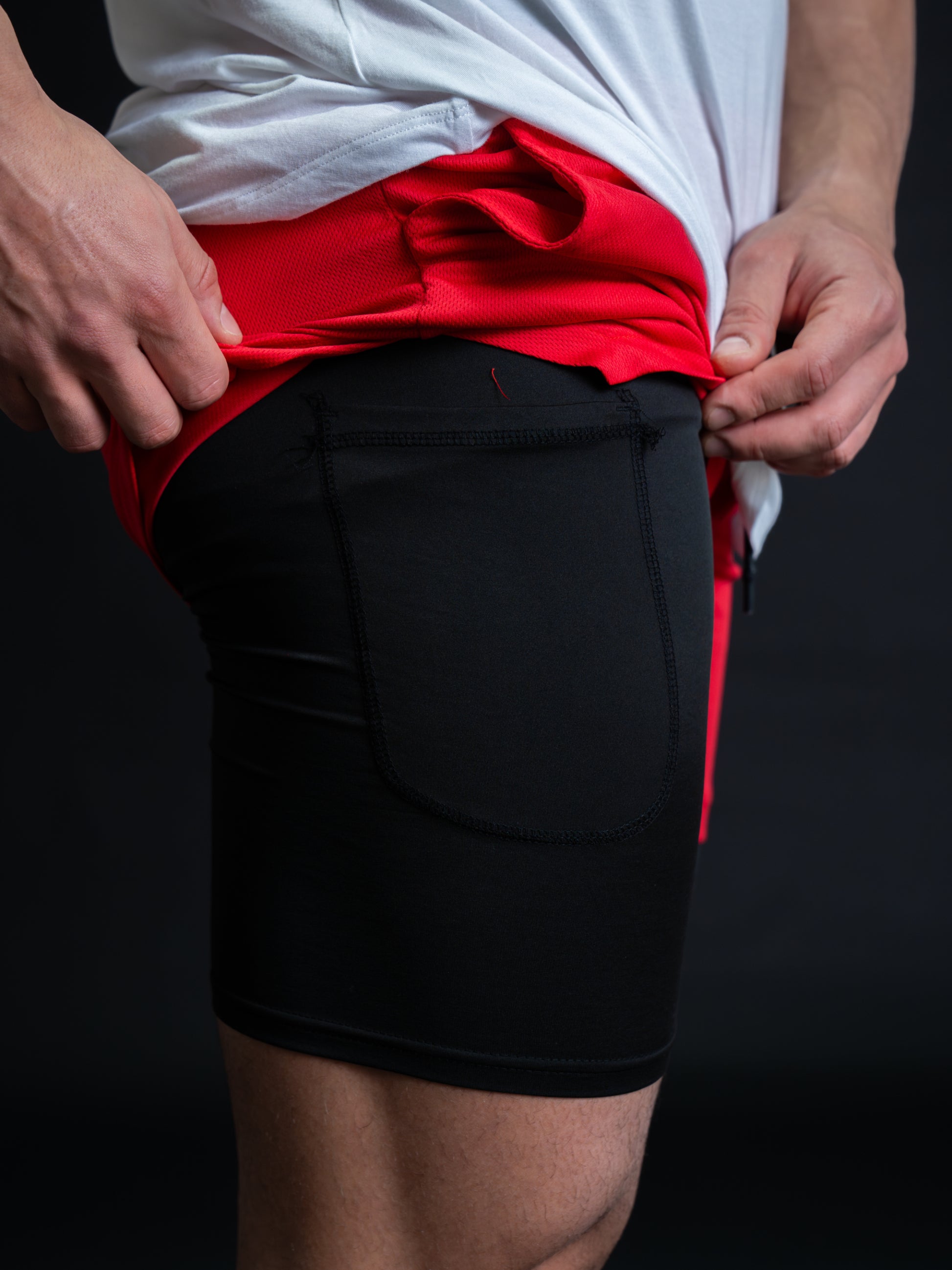 2 IN 1 SHORTS - RED image 4
